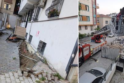 İstanbul'da binanın bahçesinde çökme: 29 kişi mahsur kaldı