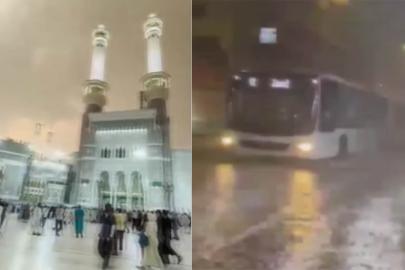Mekke'de şiddetli sağanak ve fırtına